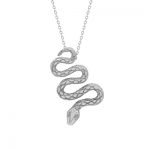 Serpent snake pendant silver