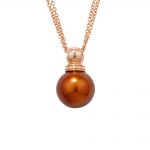 Bronze cultured freshwater pearl pendant rose gold