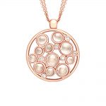 Diamond and moonstone bubble cluster pendant rose gold