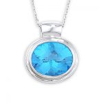 Blue topaz pendant white gold