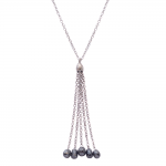 Black diamond drop pendant white gold