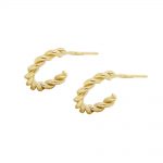 9ct Yellow gold twist hoop earrings