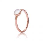 Moonstone bubble stack ring rose gold