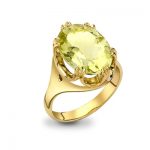 Lemon quartz cocktail ring yellow gold