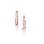 Rose gold diamond hoop earrings