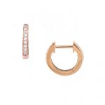 Rose gold diamond hoop earrings