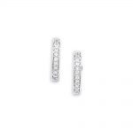 9ct White Gold Diamond Hoop Earrings