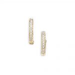 9ct Yellow gold diamond hoop earrings