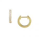 Yellow gold diamond hoop earrings