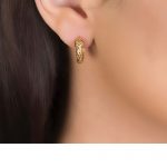 Yellow Gold and Ruby Kew Serpent Hoop Earrings