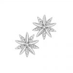 9ct white gold Diamond velvet leaf snowflake earrings