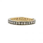 Brown cappuccino diamond full eternity stack ring yellow gold