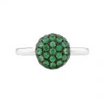 Tsavorite garnet ball cluster ring white gold