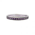 Amethyst full eternity stack ring white gold