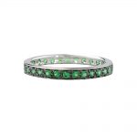 Tsavorite garnet full eternity stack ring white gold