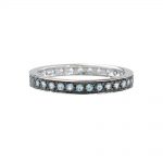 Blue topaz full eternity stack ring white gold