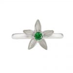 Tsavorite garnet starflower ring white gold