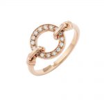 Diamond meridian ring rose gold