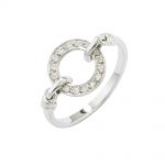 Diamond meridian ring white gold