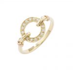 Diamond meridian ring yellow gold