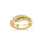 Ruby serpent snake ring yellow gold