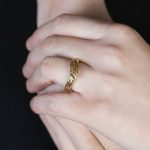 Yellow gold ruby snake ring