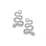 Silver Serpent snake drop earrings