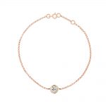 9ct Rose gold diamond solitaire bracelet