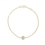 Yellow gold diamond solitaire Raindrop bracelet