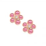 Pink Tourmaline and Diamond Earrings