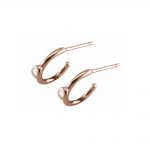 9ct Rose gold diamond hoop earrings