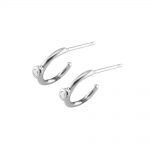 9ct white gold diamond hoop earrings