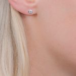 White gold diamond solitaire earrings