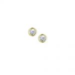 9ct Yellow gold diamond solitaire stud earrings