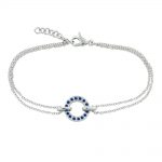 White gold sapphire circle bracelet