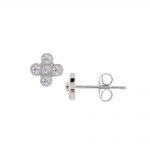 White gold diamond Retro stud earrings