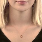 Rose gold ruby circle Meridian pendant