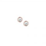 9ct Rose gold diamond solitaire stud earrings