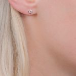 Rose gold diamond solitaire earrings