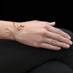 Yellow Gold and Ruby Kew Serpent Bangle