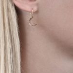 Rose gold moon drop earrings