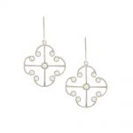 9ct White gold diamond Lattice earrings