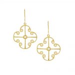 Yellow gold diamond Lattice earrings