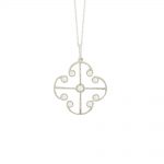 White gold diamond Lattice pendant