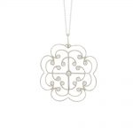 White gold diamond Lattice large pendant