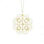 Yellow gold diamond Lattice large pendant