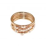 Rose gold diamond five stack rings