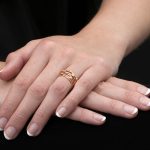 Rose gold diamond 5 stack diamond Raindrop rings