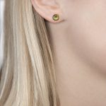 Rose gold peridot Bubble stud earrings