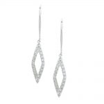 9ct White Gold Diamond Drop Earrings